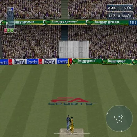 Cricket 2004 PlayStation 2 The yellow arrow is an optional aid, it shows where the ball is.
