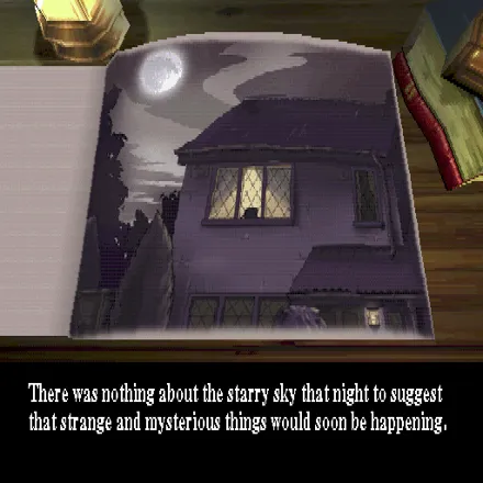 Harry Potter and the Sorcerer&#x27;s Stone PlayStation Before the game starts it sets the scene by revealing excerpts from a book
