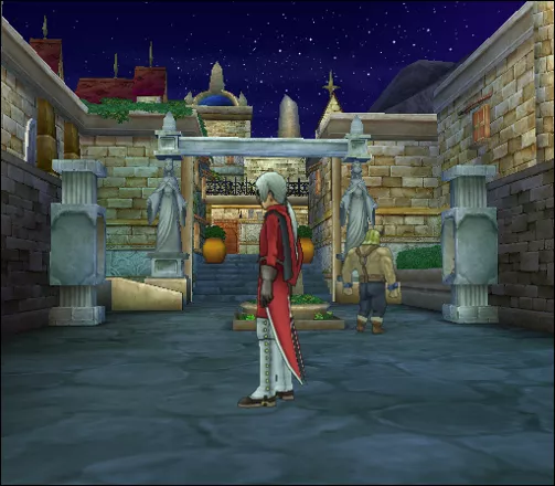 Dragon Quest VIII: Journey of the Cursed King PlayStation 2 Angelo in a bustling city