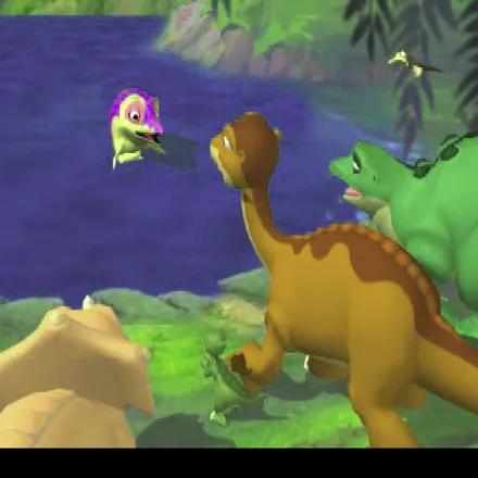 The Land Before Time: Big Water Adventure PlayStation Starting a new game. After the player enters their name there is a short sequence in which Mo asks the gang for their help