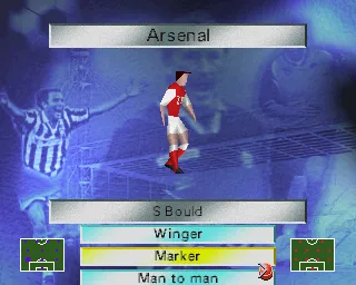 Soccer &#x27;97 PlayStation Prior to a match the player can tweak their team&#x27;s strategy by assigning roles to players. The same option is available during a match too.
