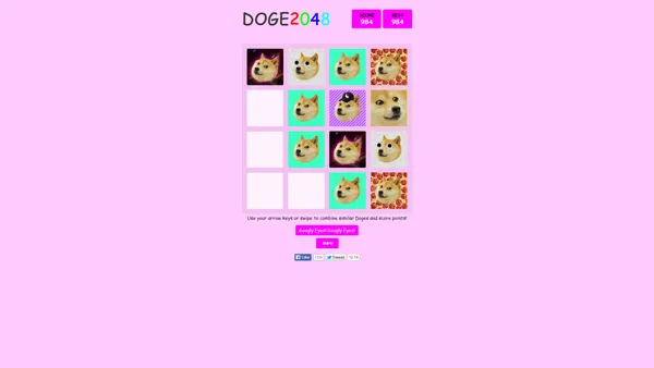 DOGE2048 Browser As the game progresses, less space is available to move the tiles around.