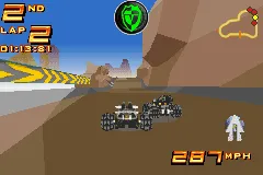 Drome Racers Game Boy Advance Battling for position.