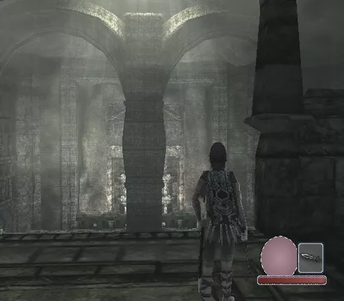 Shadow of the Colossus PlayStation 2 You&#x27;ll discover several impressively-looking places in this game. This one looks like a subterranean chapel