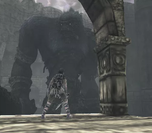 Shadow of the Colossus PlayStation 2 This is one of the biggest colossi in the game. He is also probably the most anthropomorphic one - he even carries a sword!