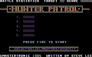Hunter Patrol Commodore 64 Title Screen.