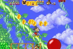 Disney&#x27;s Magical Quest Starring Mickey &#x26; Minnie Game Boy Advance Lots of coins fall if you pull on certain things in the game