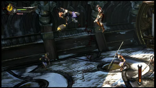 God of War: Ascension PlayStation 3 Launch the enemy in the air then jump to land additional strikes.