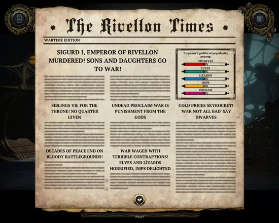 Divinity: Dragon Commander Windows The Rivellon Times - Each turn, this newspaper acts as a partial progress report.