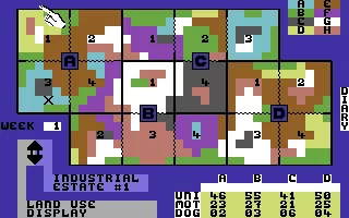The Force Commodore 64 Map of the whole town.
