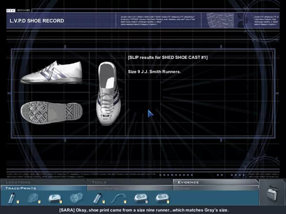 CSI: Crime Scene Investigation Windows Taking footprints bearing some results.