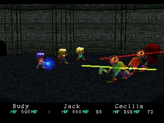 Wild Arms PlayStation Rudy&#x27;s basic Prism ability in action