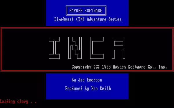 Inca PC Booter Title screen