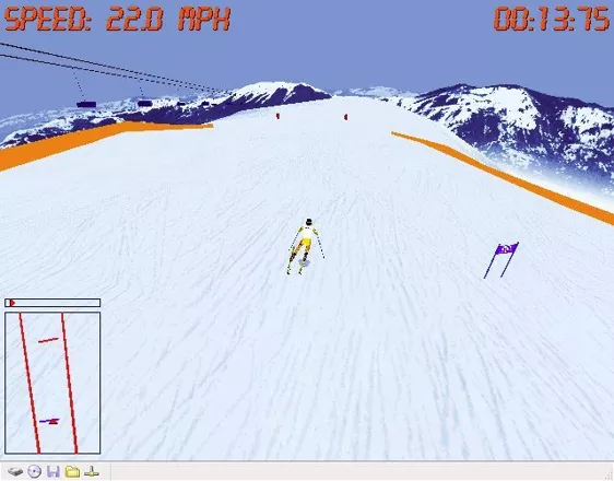 Front Page Sports: Ski Racing Windows This shows the distant view, useful when skiing down twisty courses. 

Demo version