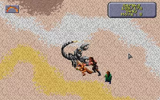 Dark Sun: Shattered Lands DOS Fighting a giant scorpion on the crossroads