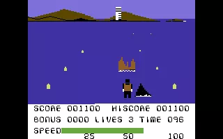 Waterski 3D Commodore 64 You crashed.