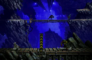 Oddworld: Abe&#x27;s Exoddus PlayStation Like before, some levels have depth perspective. In the background, Abe is trying to run away from a Slig