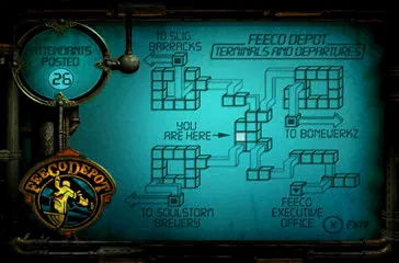 Oddworld: Abe&#x27;s Exoddus PlayStation Some areas have maps you can view in certain locations