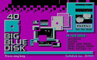 Big Blue Disk #40 DOS Title screen