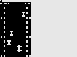 Arcade Action ZX81 Overtaker: Passing the other cars.
