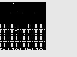 Arcade Action ZX81 Spacefighter Pilot: Start of the game.
