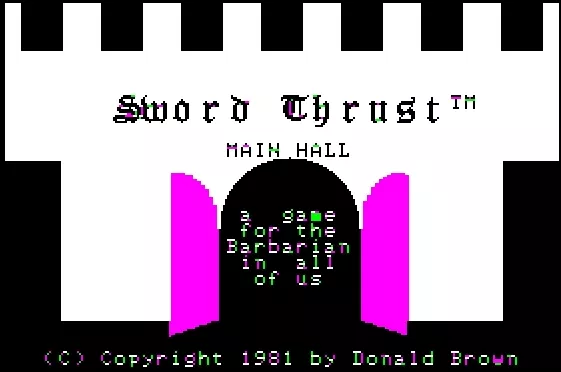 SwordThrust Apple II SwordThrust Splash Screen