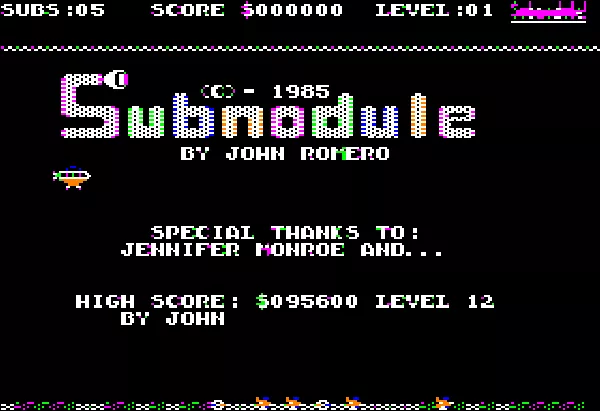 Subnodule Apple II Title screen