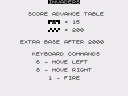 Invaders ZX81 Title + instructions