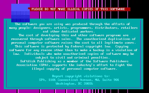 Big Blue Disk #41 DOS Piracy warning