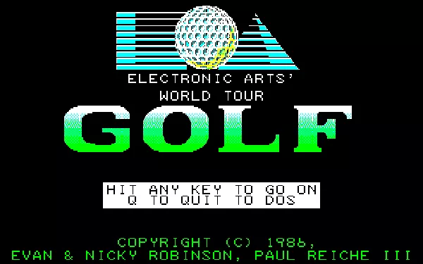 World Tour Golf PC-98 Title screen