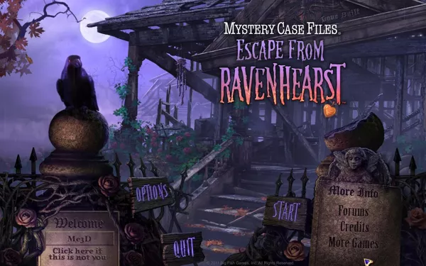 Mystery Case Files: Escape from Ravenhearst Windows Main menu