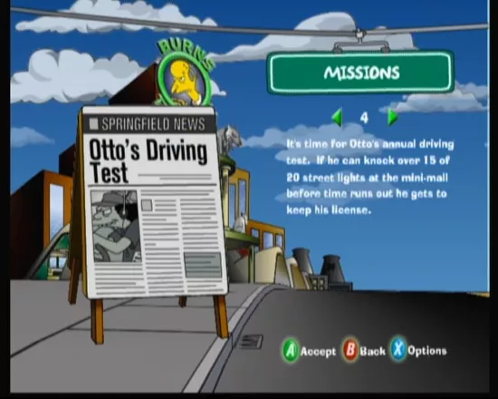 The Simpsons: Road Rage Xbox Playing the mission mode.