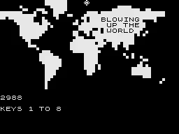 Greedy Gobbler + Blowing up the World Jupiter Ace Blowing up the World: Map of the world to destroy
