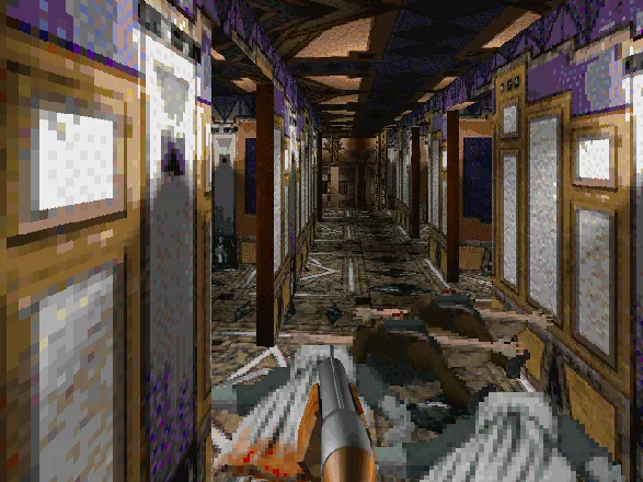 Killing Time Windows Lavish purple corridors, bodies of enemies... just a regular day