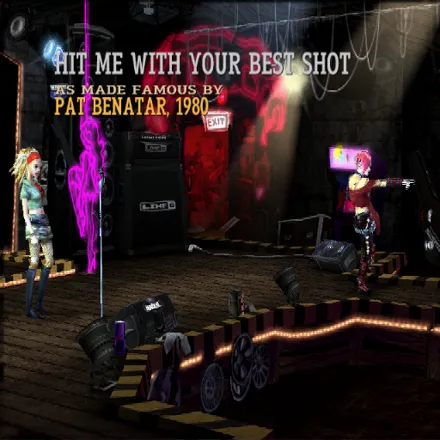 Guitar Hero III: Legends of Rock PlayStation 2 A scene from the start of the Quickplay option, each song has a different setting