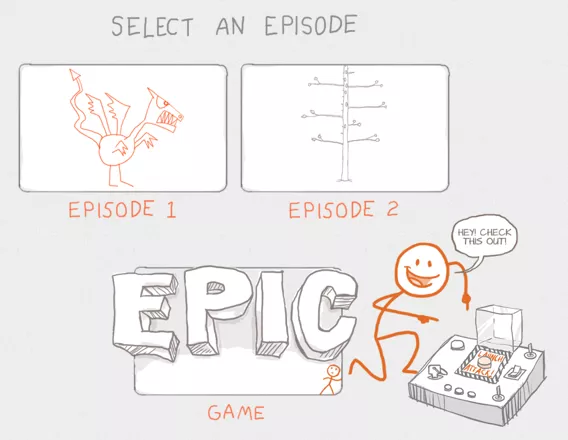The main screen where you can select the second episode.