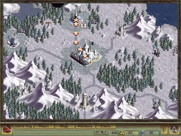 Age of Wonders Windows Frostlings prefer colder climate. Note customizable interface - info windows are closed.