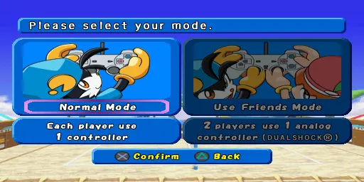 Klonoa Beach Volleyball PlayStation Please select your mode.