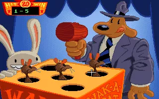 Sam &#x26; Max: Hit the Road DOS Minigame: Whack-A-Rat! How utterly ingenious!..