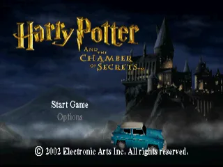 Harry Potter and the Chamber of Secrets PlayStation Title screen.