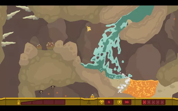 PixelJunk Shooter Windows When water and magma meet they form stone you can shoot.