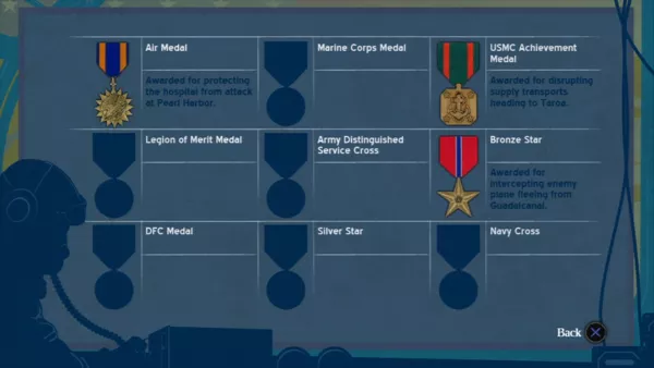 Damage Inc.: Pacific Squadron WWII PlayStation 3 Earned medals.