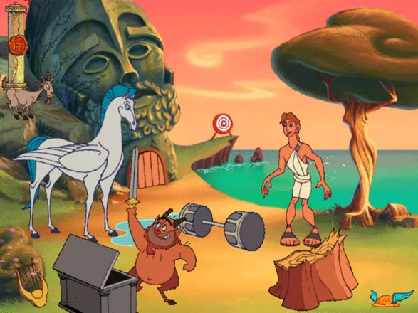 Disney&#x27;s Animated Storybook: Hercules Windows 3.x Gameplay, one of the scenes you can go to.