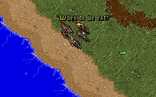 Ultima VII: The Black Gate DOS Come on guys, we are exploring a lovely shore here, and all you can think of is food?..