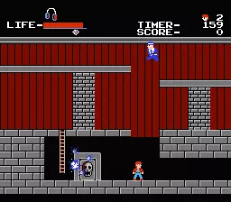 The Goonies NES The skeleton door explodes... but watch out for the jumping gangster above