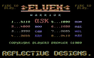 Elven Warrior Commodore 64 Title Screen