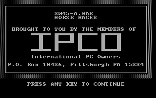 At the Races DOS Title screen