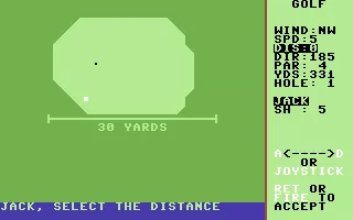 Golf Commodore 64 On the green putting