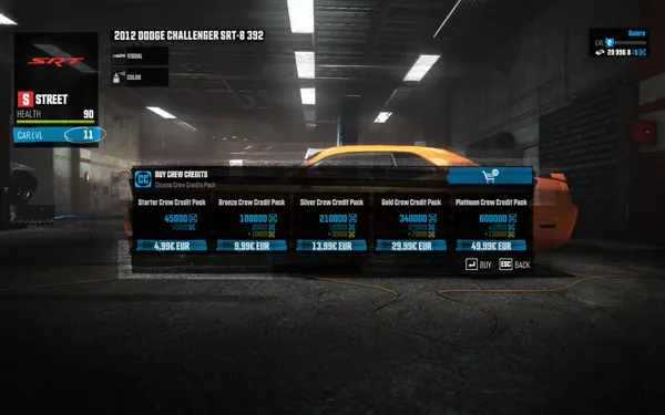 The Crew Windows In-game crew credits purchases