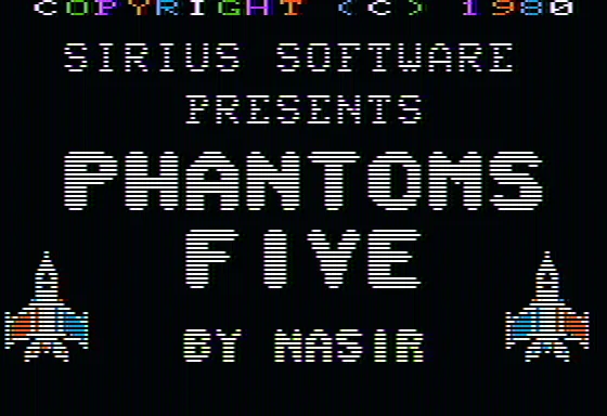 Phantoms Five Apple II Title screen